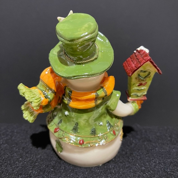 Cheerful Sitting Snowman Figure Holiday Decor - Picture 3 of 7